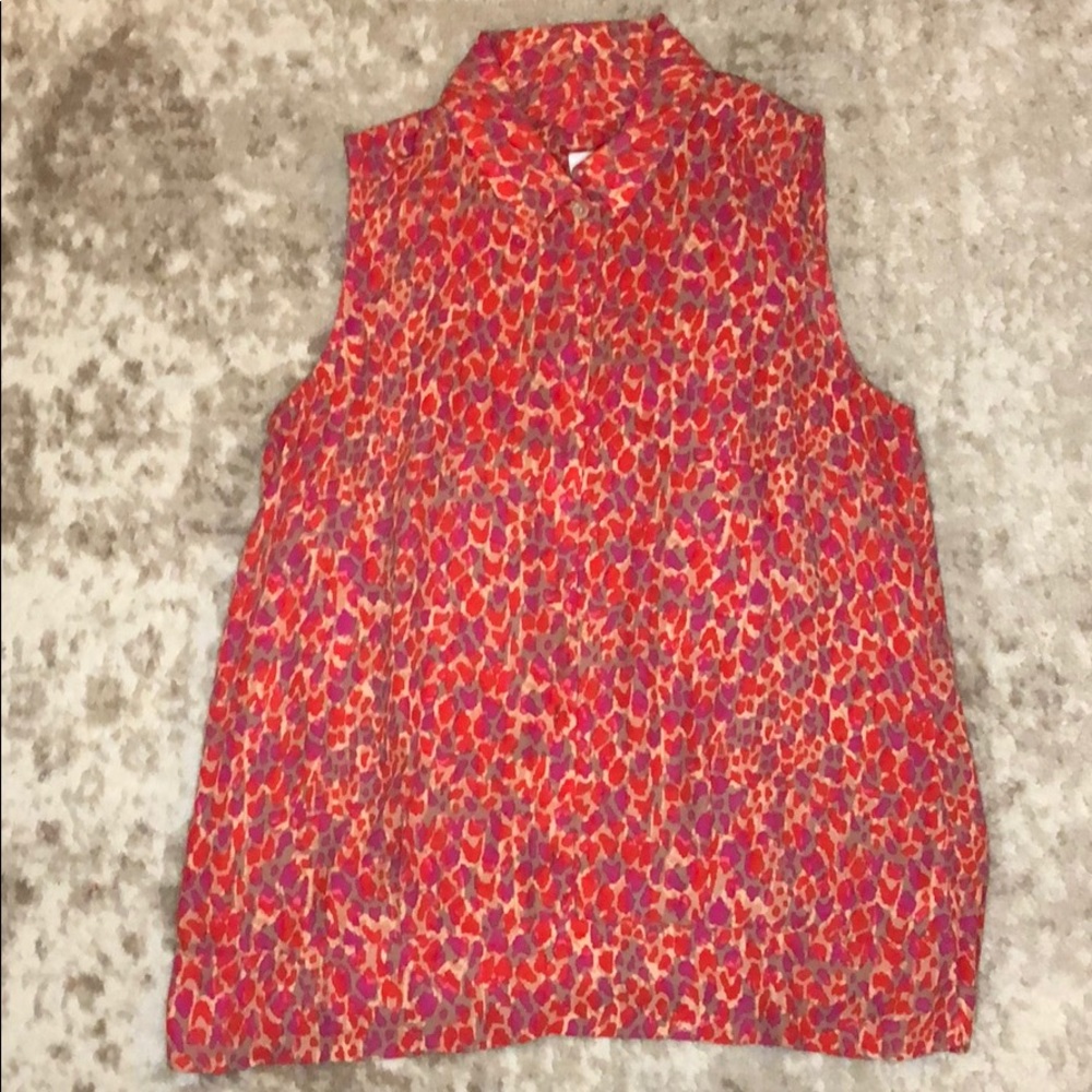 Cabi pink cheetah patterned blouse sz: S